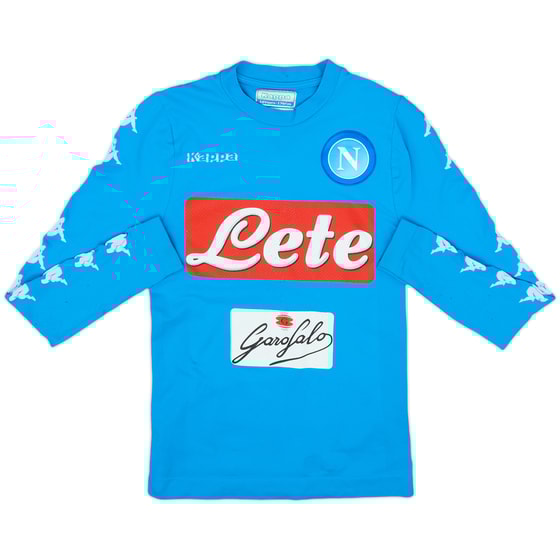 2016-17 Napoli Authentic Home L/S Shirt - 6/10 - (XL.Boys)