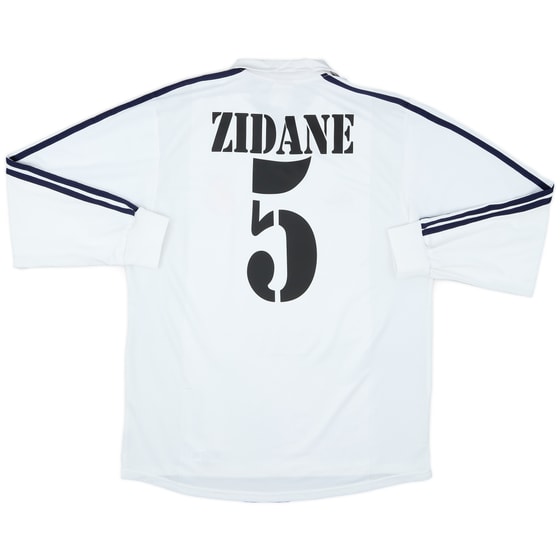 2001-02 Real Madrid European Home L/S Shirt Zidane #5 - 5/10 - (M)