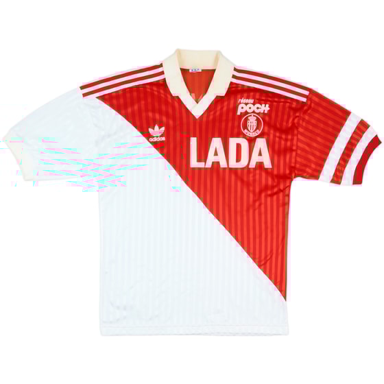 1990-91 Monaco Home Shirt #9 (Weah) - 8/10 - (M|L)