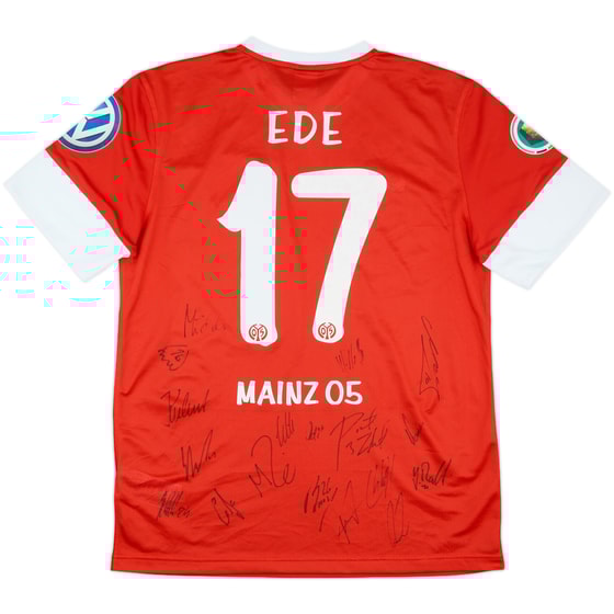 2012-13 FSV Mainz Match Issue Squad Signed DFB-Pokal Home Shirt Ede #17