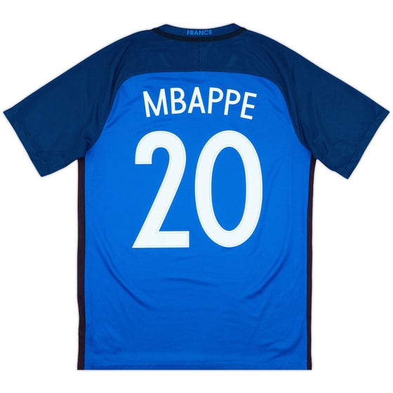 2016-17 France Home Shirt Mbappe #20 - 8/10 - (M)