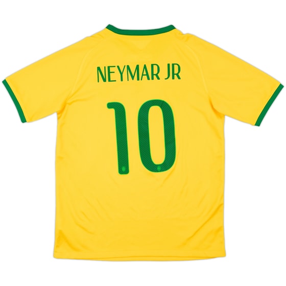 2014-15 Brazil Home Shirt Neymar Jr #10 - 8/10 - (XL.Boys)