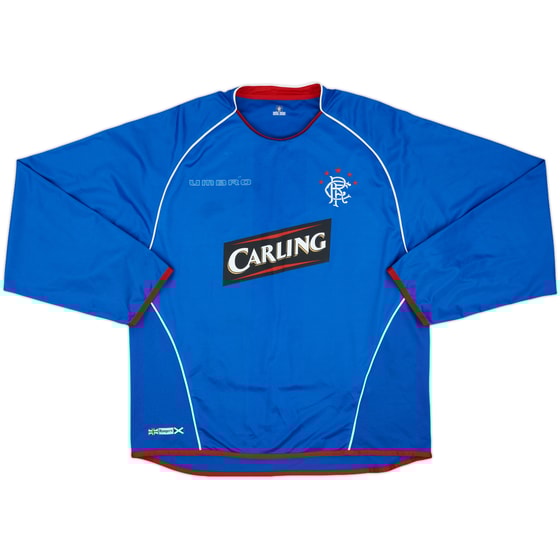 2005-06 Rangers Home L/S Shirt - 4/10 - (XL)