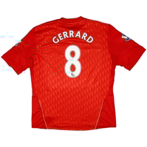 2010-12 Liverpool Home Shirt Gerrard #8 - 7/10 - (XL)