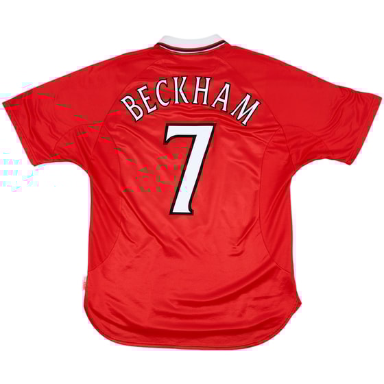 1997-00 Manchester United CL Shirt Beckham #7 - 8/10 - (XL)