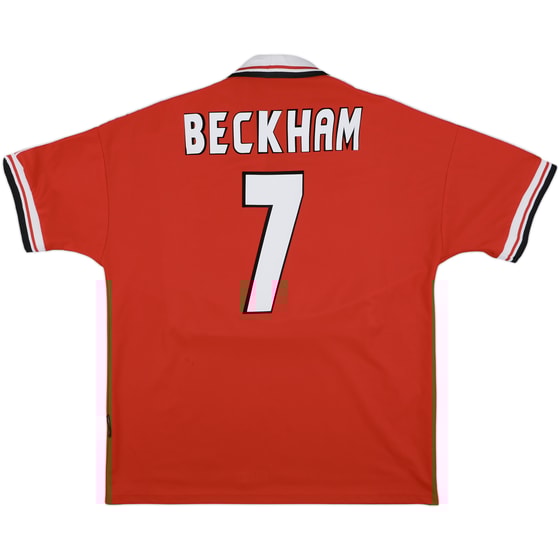 1998-00 Manchester United Home Shirt Beckham #7 - 8/10 - (XL)
