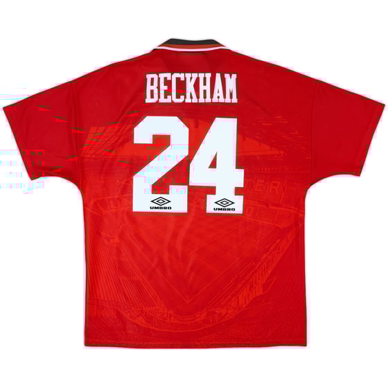 1994-96 Manchester United Home Shirt Beckham #24 - 8/10 - (XL)