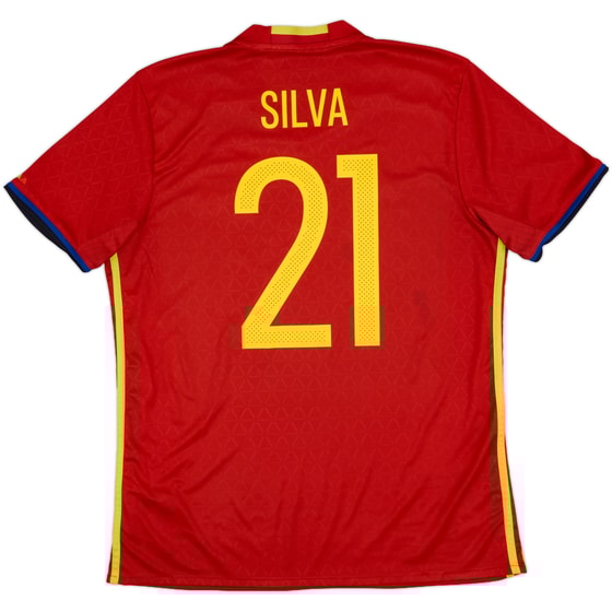 2016-17 Spain Home Shirt Silva #21 - 7/10 - (L)