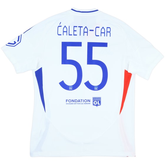 2024-25 Lyon Match Issue Europa League Home Shirt Caleta-Car #55