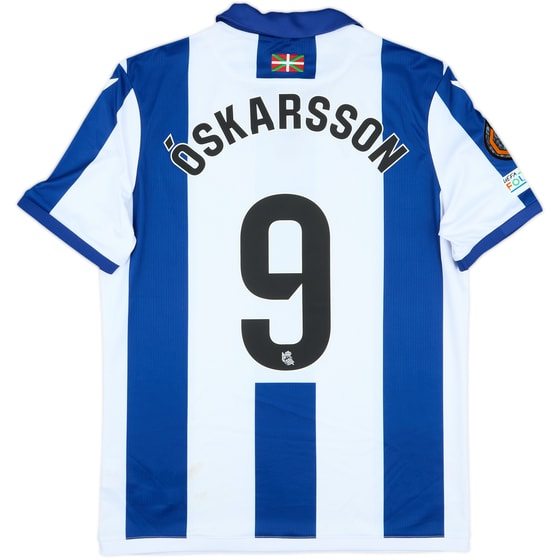 2024-25 Real Sociedad Match Worn Home Shirt Oskarsson #9