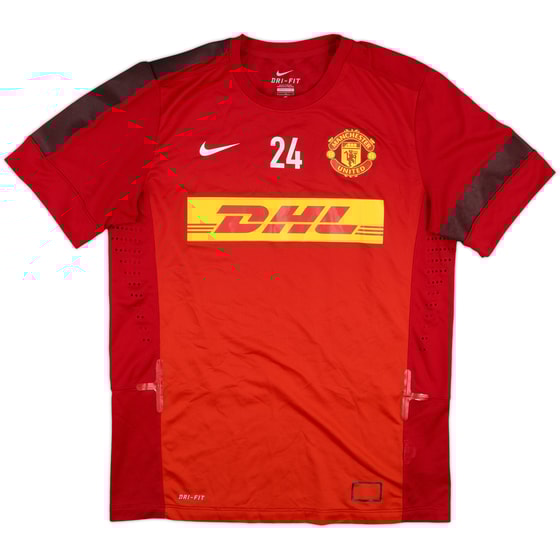 2013-14 Manchester United Player Issue Training Shirt #24 (Fletcher)