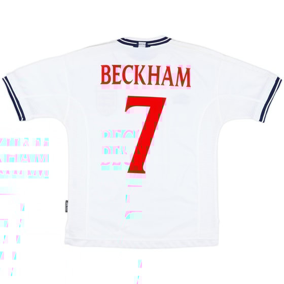 1999-01 England Home Shirt Beckham #7 - 7/10 - (Y)