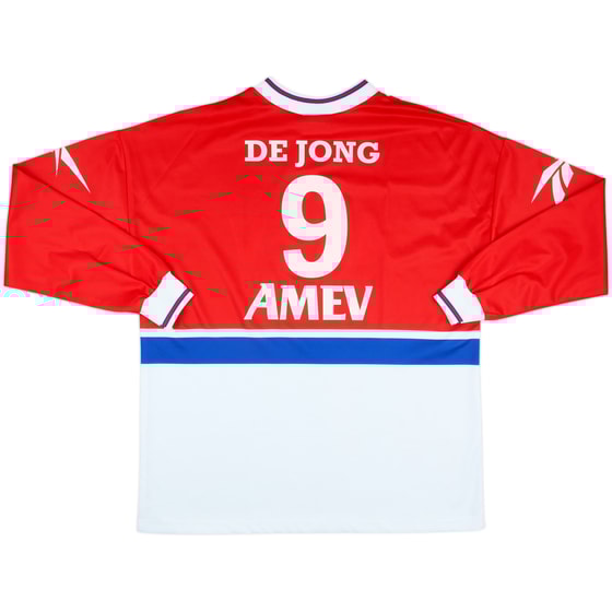 1997-98 Utrecht Match Issue Home L/S Shirt de Jong #9