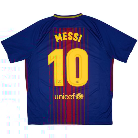 2017-18 Barcelona Home Shirt Messi #10 - 8/10 - (XL)
