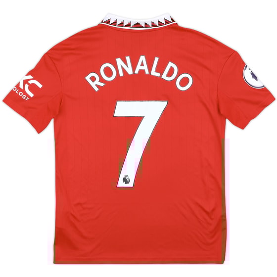 2022-23 Manchester United Home Shirt Ronaldo #7 - 7/10 - (L.Boys)
