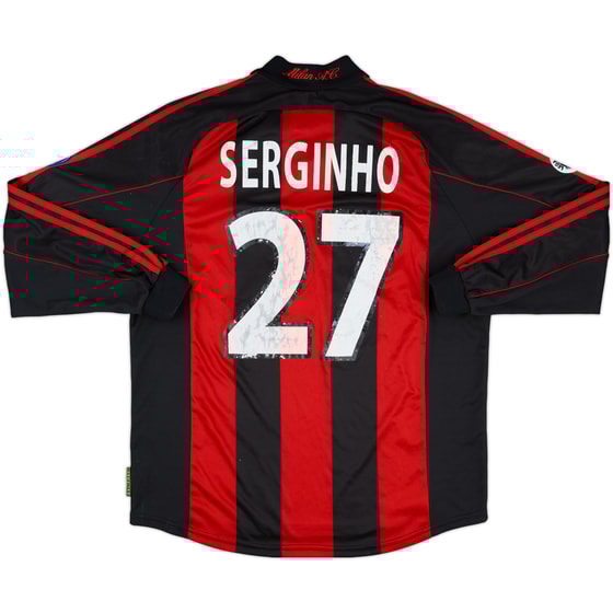 2000-01 AC Milan Match Issue Home L/S Shirt Serginho #27