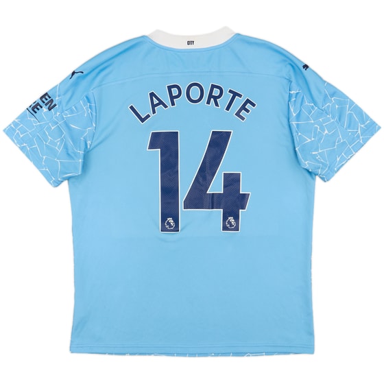 2020-21 Manchester City Home Shirt Laporte #14 - 7/10 - (L)