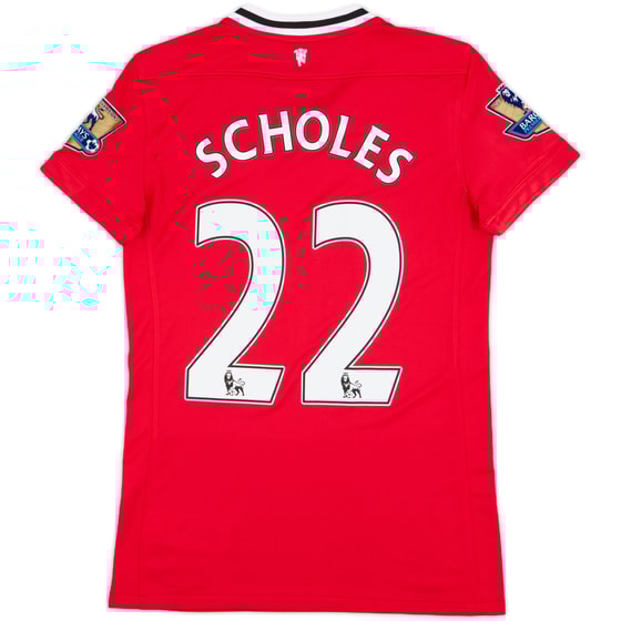 2011-12 Manchester United Home Shirt Scholes #22 - 8/10 - (Women's S)
