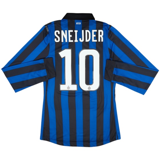2011-12 Inter Milan Player Issue Home L/S Shirt Sneijder #10 (S)