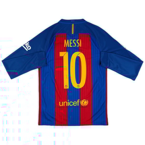 2016-17 Barcelona Home L/S Shirt Messi #10 (S)
