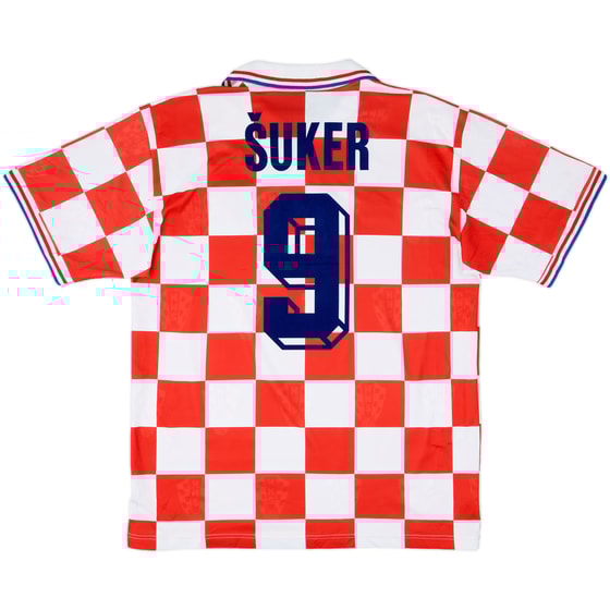 1996-98 Croatia Home Shirt Suker #9 - 8/10 - (L)