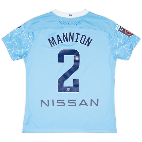 2020-21 Manchester City Women's Match Issue Home Shirt Mannion #2 - 9/10 - (M)