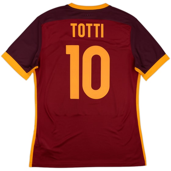 2015-16 Roma Authentic Home Shirt Totti #10 - 10/10 - (L)