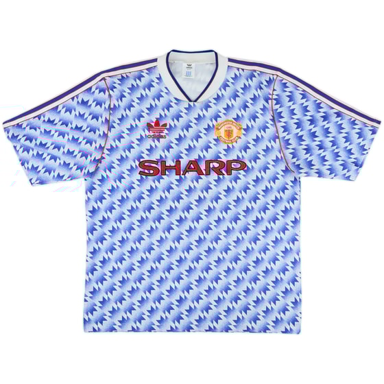 1990-92 Manchester United Away Shirt #7 (Robson) - 8/10 - (L)