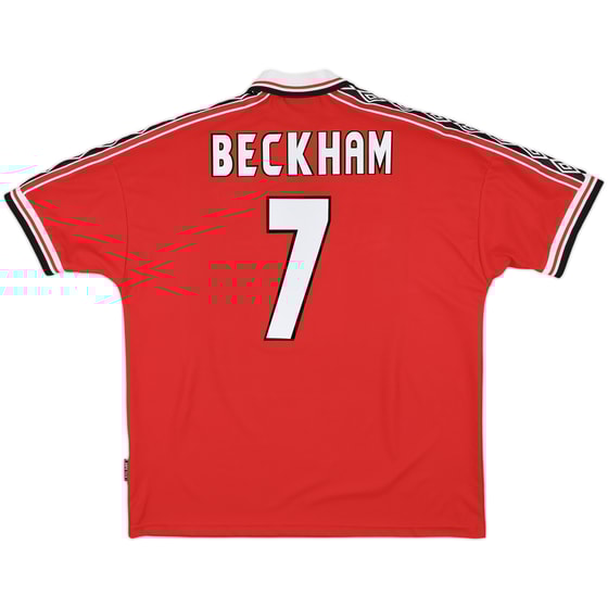 1998-00 Manchester United Home Shirt Beckham #7 - 9/10 - (XXL)