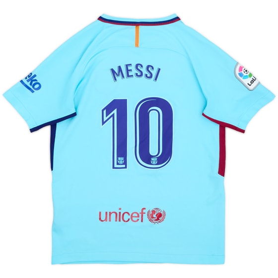 2017-18 Barcelona Away Shirt Messi #10 - 7/10 - (M.Boys)