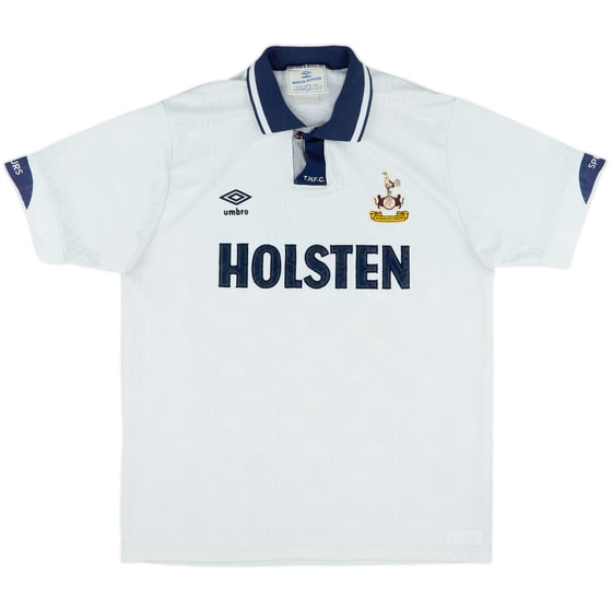 1991-93 Tottenham Home Shirt #8 (Gascoigne) - 8/10 - (XL)