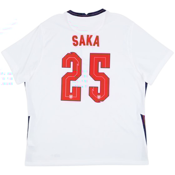 2020-22 England Home Shirt Saka #25 - 8/10 - (XXL)