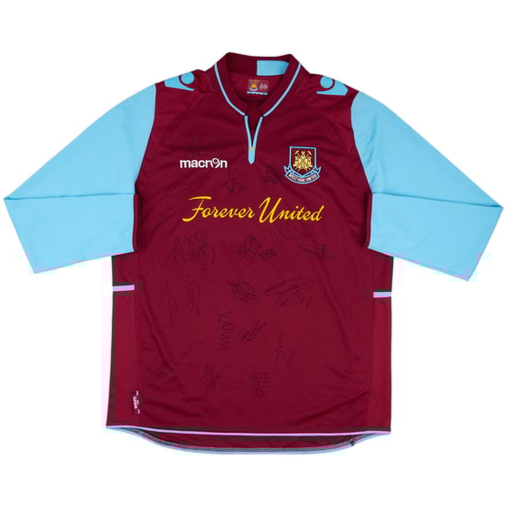 2012-13 West Ham Squad Signed Home L/S Shirt - 8/10 - (L)
