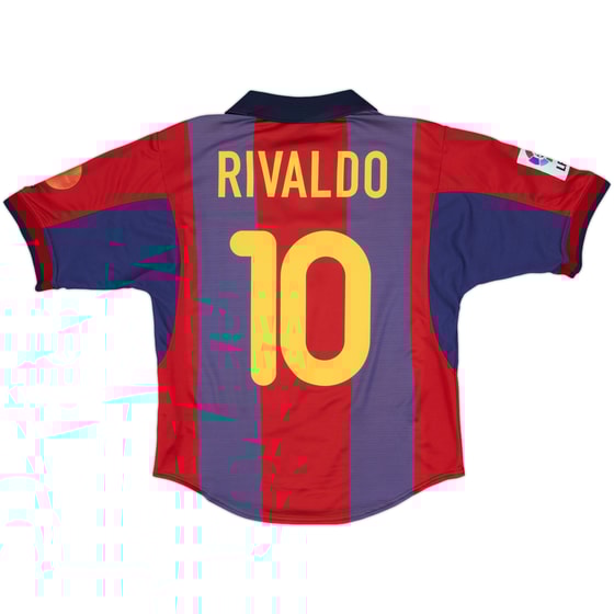 2000-01 Barcelona Home Shirt Rivaldo #10 - 8/10 - (S)