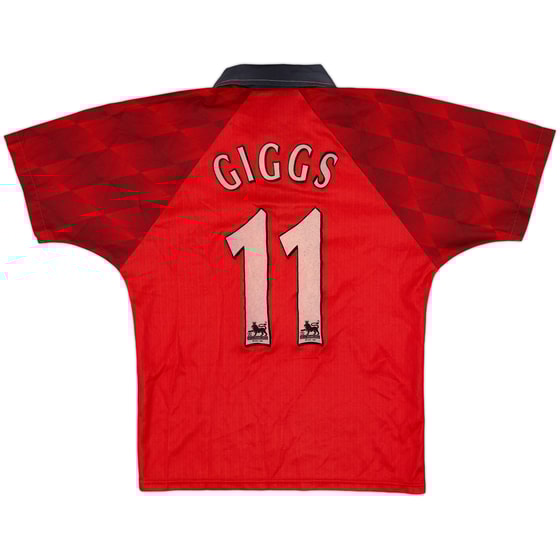 1996-98 Manchester United Home Shirt Giggs #11 - 7/10 - (Y)