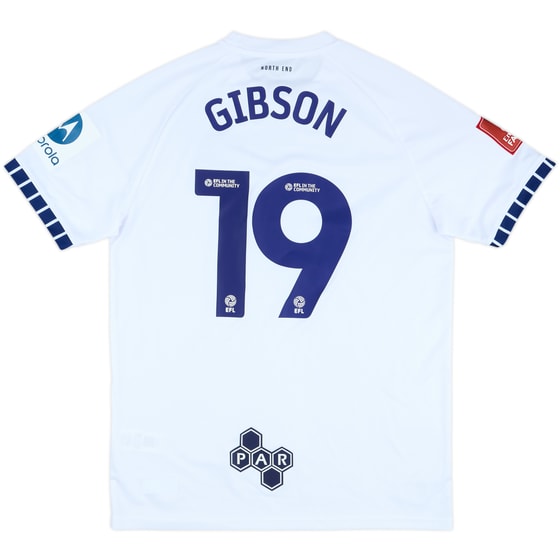 2024-25 Preston North End Match Issue FA Cup Home Shirt Gibson #19