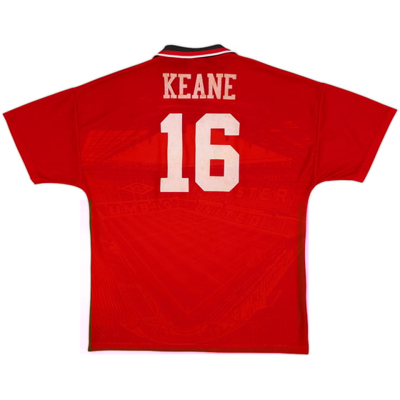 1994-96 Manchester United Home Shirt Keane #16 - 6/10 - (L)