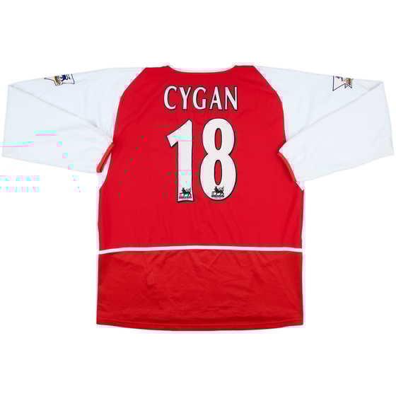 2002-04 Arsenal Match Issue Home L/S Shirt Cygan #18