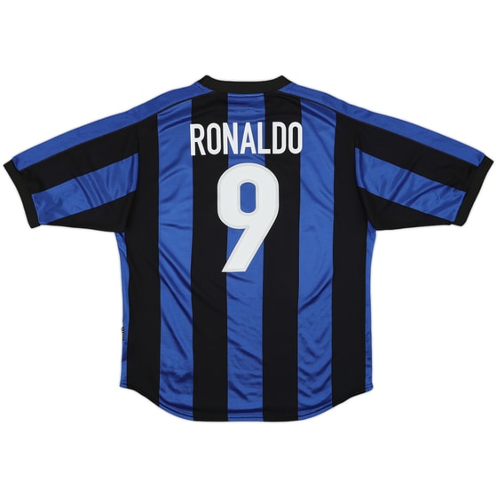 1999-00 Inter Milan Home Shirt Ronaldo #9 - 9/10 - (L)