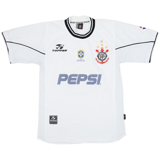 2000-01 Corinthians 'Bi Campeao Brasileiro' Home Shirt #9 - 7/10 - (M)