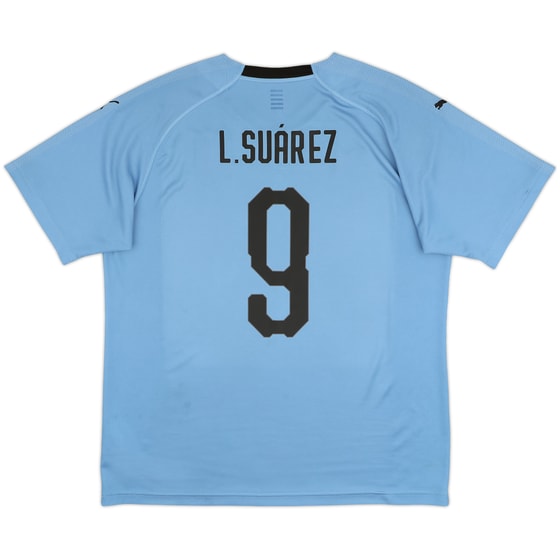 2018-19 Uruguay Home Shirt Suarez #9 - 8/10 - (XL)