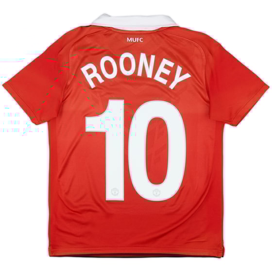 2010-11 Manchester United Home Shirt Rooney #10 - 8/10 - (L.Boys)