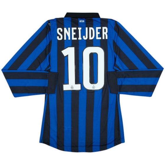 2011-12 Inter Milan Player Issue Home L/S Shirt Sneijder #10 (S)