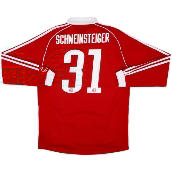 2006-07 Bayern Munich Player Issue Home L/S Shirt Schweinsteiger #31 - 8/10 - (M)