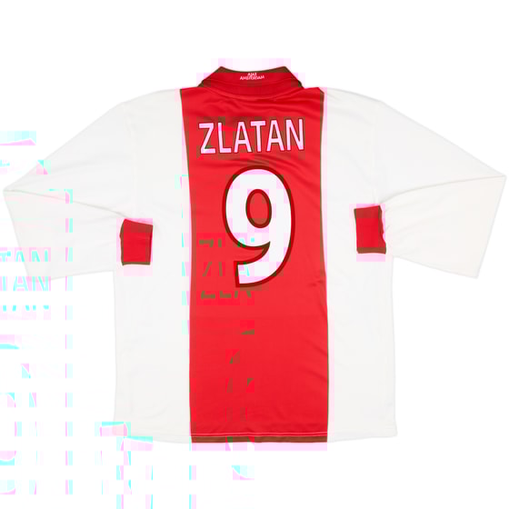 2001-02 Ajax Player Issue Home L/S Shirt Zlatan #9 - 7/10 - (L)