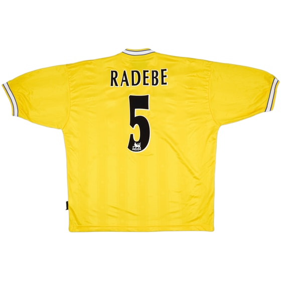 1996-99 Leeds United Away Shirt Radebe #5 - 8/10 - (XL)