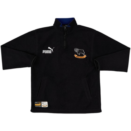 2000-01 Derby County Puma 1/4 Zip Fleece Sweat Top - 8/10 - (M.Boys)