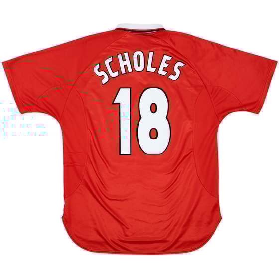 1997-00 Manchester United CL Shirt Scholes #18 - 8/10 - (XL)