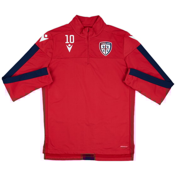 2019-20 Cagliari Macron Player Issue 1/4 Zip Drill Top #10 - 9/10 - (XL)