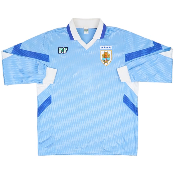 1995-98 Uruguay Home L/S Shirt - 5/10 - (L)